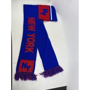 New York NY Blue Red Knit Winter Scarf/Beanie Fringe Unisex Sports Fan